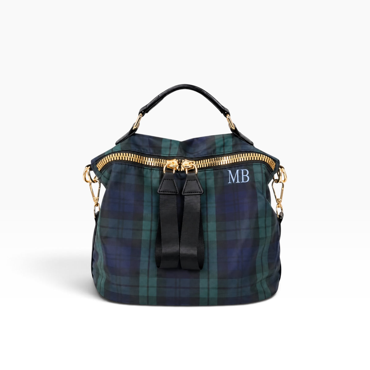 Melbee Stitches Plaid Zip Crossbody Bag